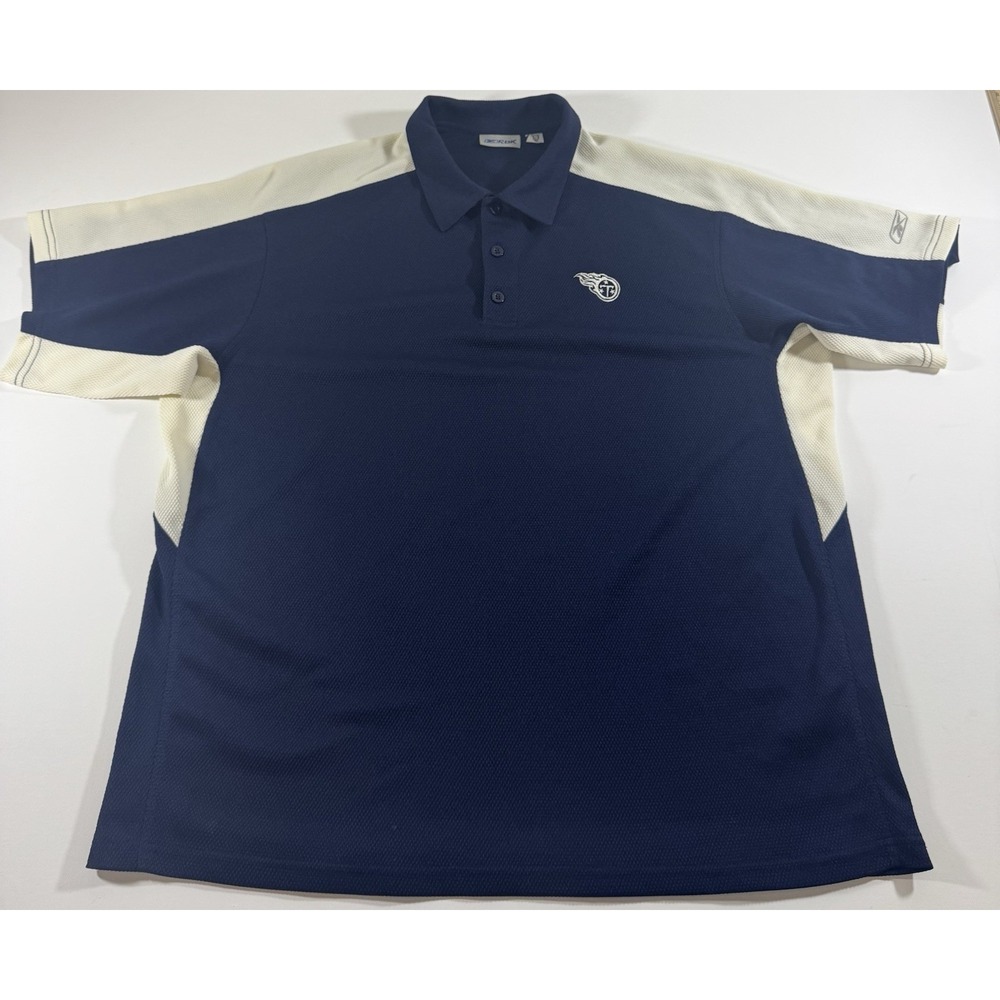 vintage Reebok Tennessee‎ Titans short Sleeve size large Polo Blue/White